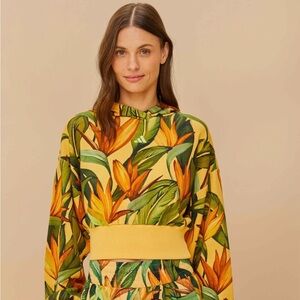 Farm Rio X Adidas Hoodie with Leaf Print